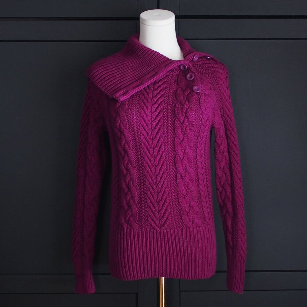 Moda International | Cotton Cable Knit, Long Sleeve Sweater